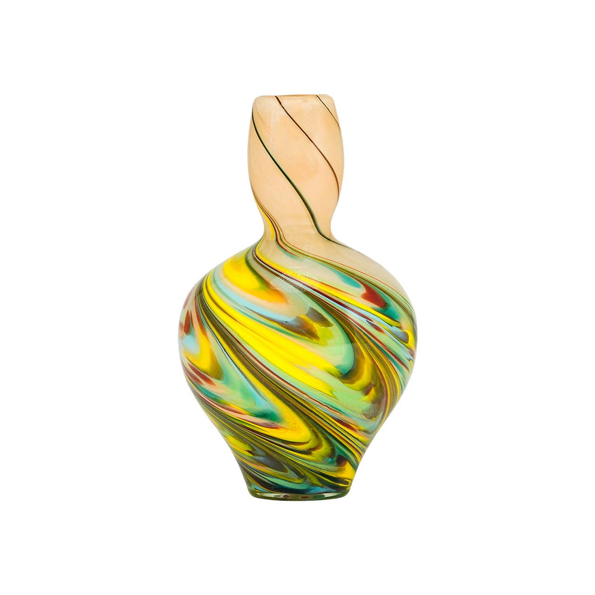 Tulari Swirled Art Glass Bottle Vase