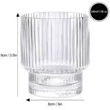Ribbed Old Fashion Glass 340ml, Set of 4: Clear
