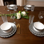 Black & White Chevron Melamine Starter Set, 12-Piece (Service for 4)