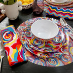 Multicolor Roses Melamine Hostess Set, 20-Piece (Service for 4)