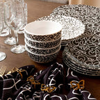 Black & White Squiggly Melamine Hostess Set, 20-Piece (Service for 4)