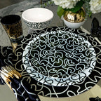 Black & White Squiggly Melamine Hostess Set, 20-Piece (Service for 4)