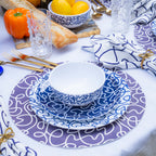 Navy Squiggly Melamine Hostess Set, 20-Piece (Service for 4)