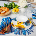 Blue Sunflower Melamine Hostess Set, 20-Piece (Service for 4)