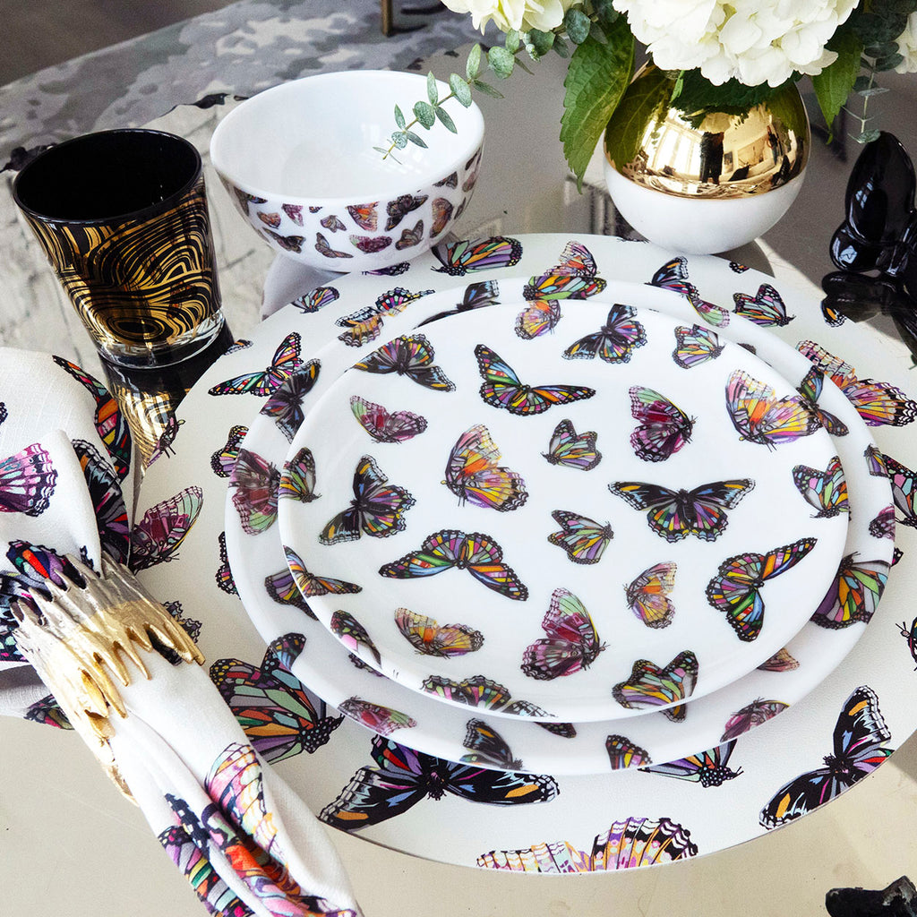 Butterflies Melamine Hostess Set, 20-Piece (Service for 4)
