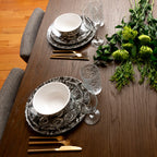 Grayscale Roses Melamine Starter Set, 12-Piece (Service for 4)