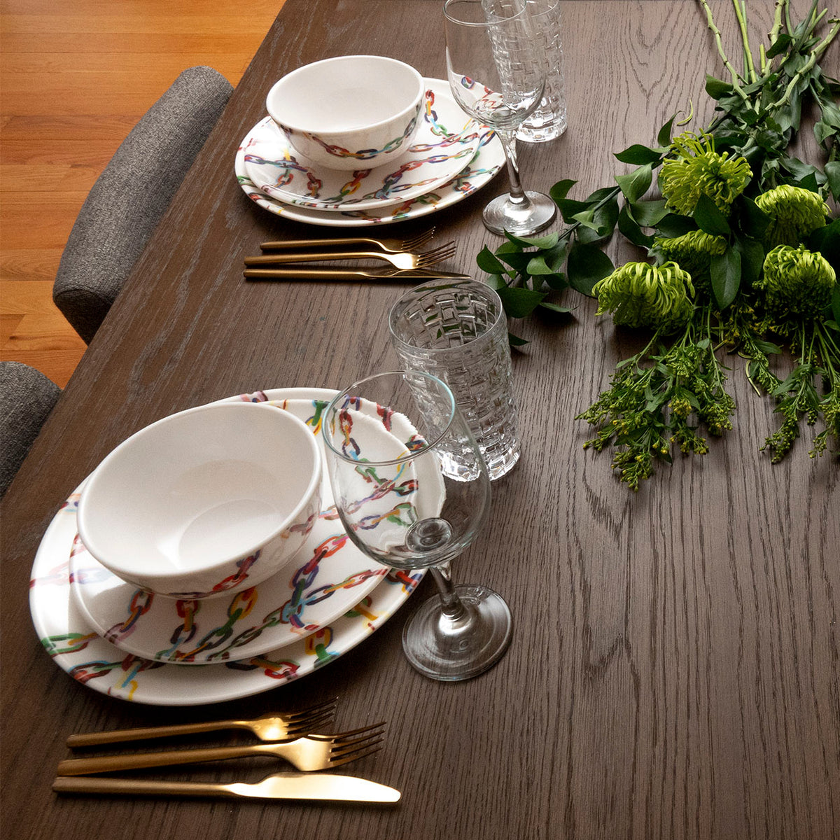 Chain Link Melamine Starter Set, 12-Piece (Service for 4)