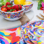 Multicolor Roses Melamine Starter Set, 12-Piece (Service for 4)
