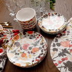 Auburn Bouquet Melamine Hostess Set, 20-Piece (Service for 4)