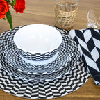 Black & White Chevron Melamine Hostess Set, 20-Piece (Service for 4)