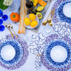 Navy Squiggly Melamine Hostess Set, 20-Piece (Service for 4)