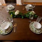 Cream Floral Garden Melamine Starter Set, 12-Piece (Service for 4)
