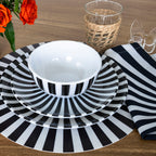 Black & White Starburst Melamine Hostess Set, 20-Piece (Service for 4)