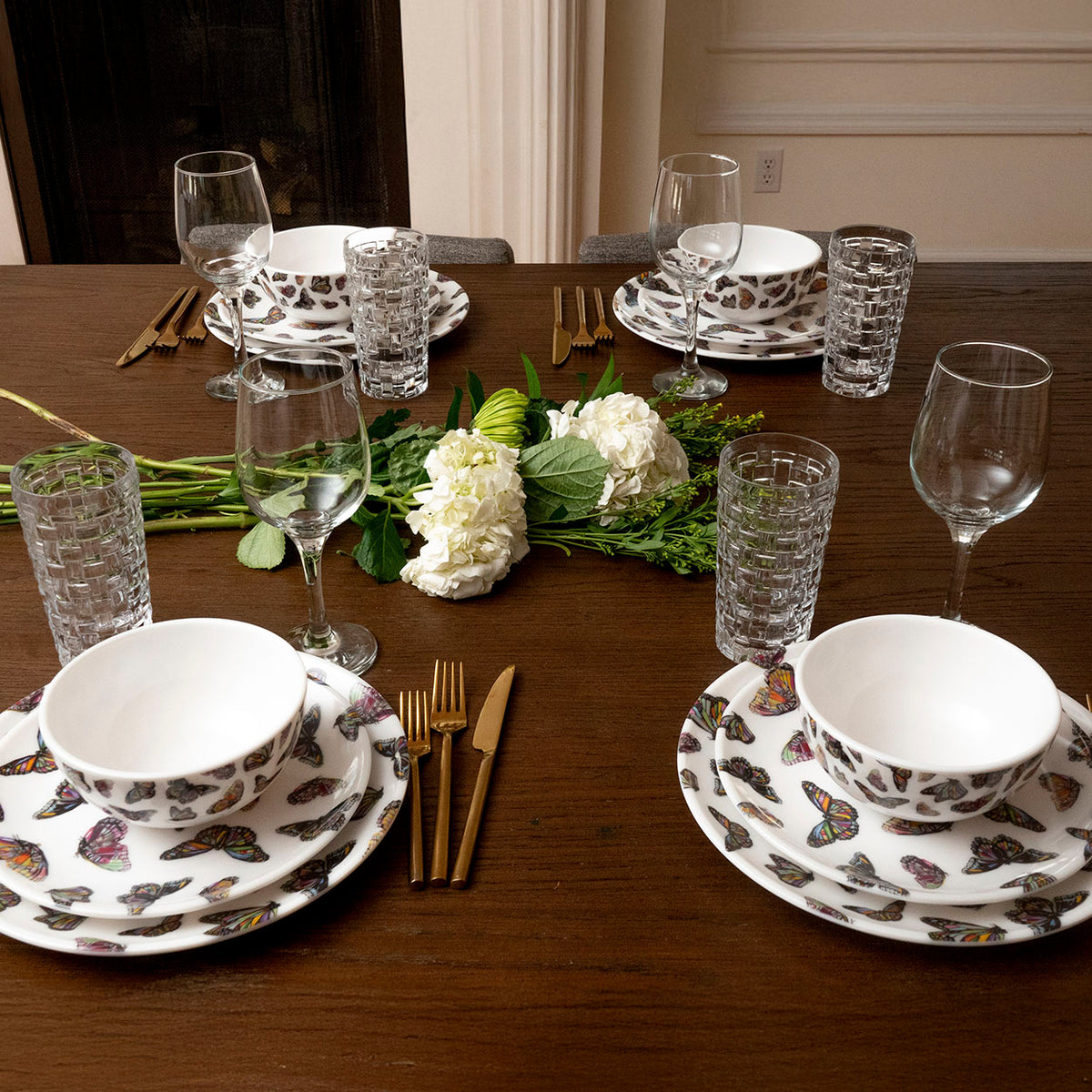 Butterflies Melamine Starter Set, 12-Piece (Service for 4)