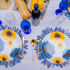 Blue Sunflower Melamine Hostess Set, 20-Piece (Service for 4)