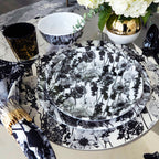 Grayscale Floral Garden Melamine Hostess Set, 20-Piece (Service for 4)