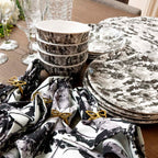 Grayscale Floral Garden Melamine Hostess Set, 20-Piece (Service for 4)