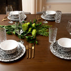 Black & White Squiggly Melamine Starter Set, 12-Piece (Service for 4)