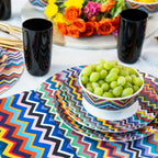 Multicolor Zigzag Melamine Hostess Set, 20-Piece (Service for 4)