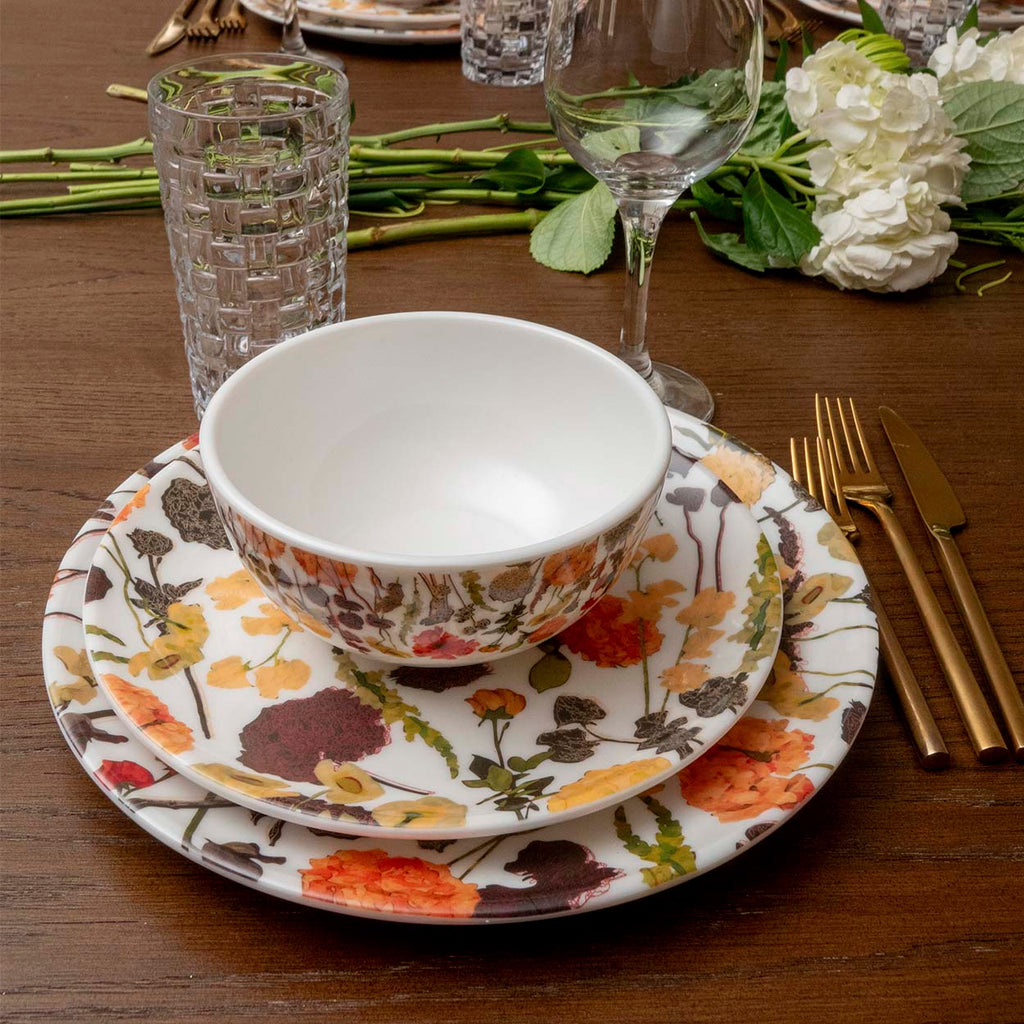 Auburn Bouquet Melamine Starter Set, 12-Piece (Service for 4)