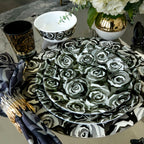 Grayscale Roses Melamine Hostess Set, 20-Piece (Service for 4)