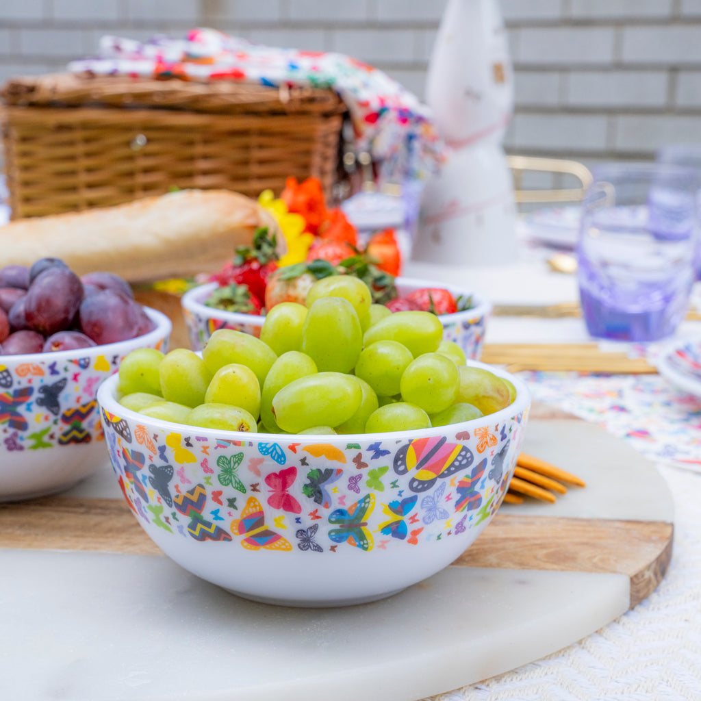 Multicolor Butterflies Melamine Starter Set, 12-Piece (Service for 4)
