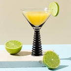 Black Stack Base Martini Glass
