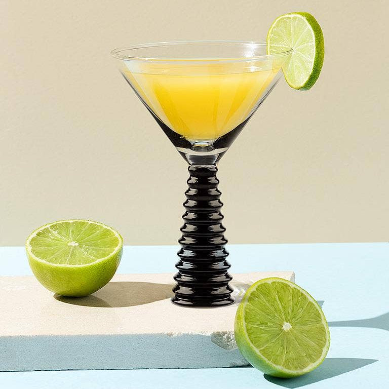 Black Stack Base Martini Glass