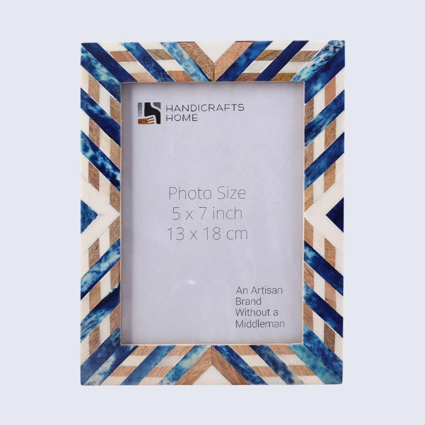 ルル☆レジンアート(Okinawa Blue・Frame type) Photo Picture Frame Hypno Azure Collection Blue & Brown: 5x7