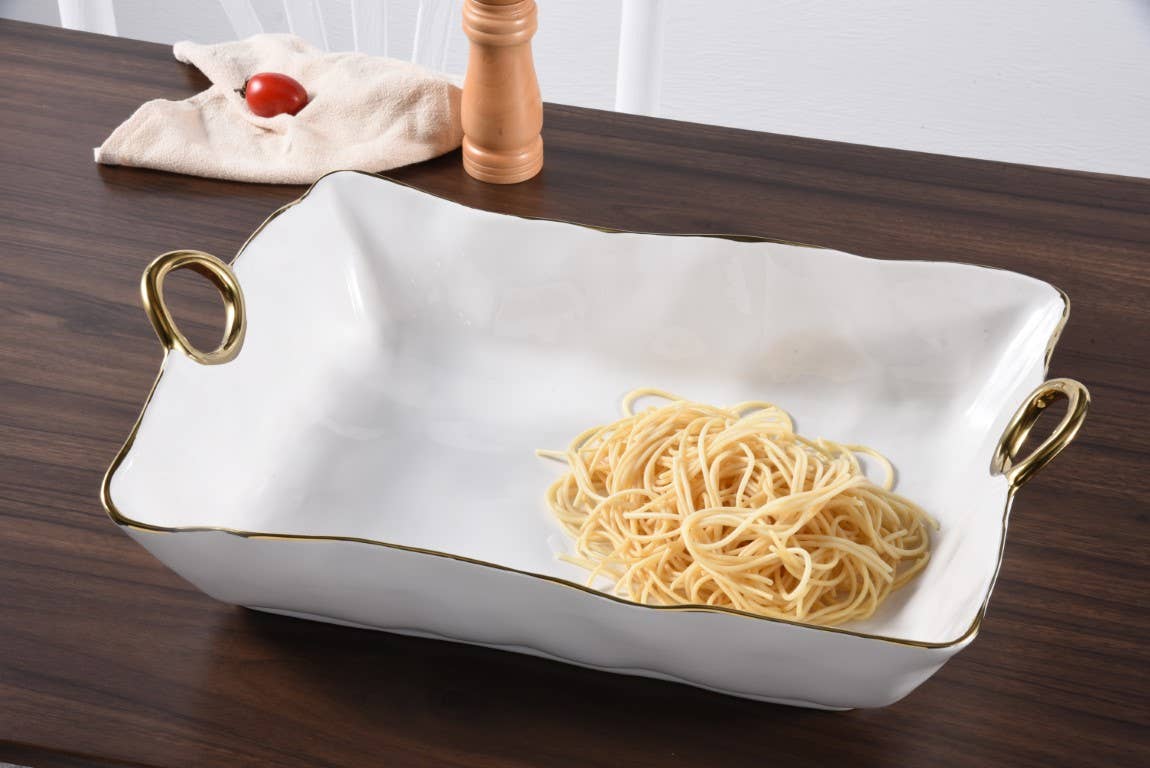 Golden Handles White Large Deep Server