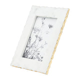 Photo Frame - White Marble Wood Jagged Edges, 5x7 in.