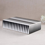 Monochrome Decorative Storage Box with Lid– 10x6x2.5” Coffee Table Organizer