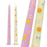 Floral Yellow & Pink Dinner Candles