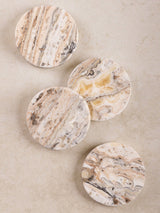 Tasmania Travertine Onyx Coasters — Set of 4