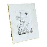 Photo Frame - White Marble Wood Jagged Edges, 5x7 in.