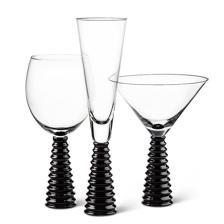 Black Stack Base Martini Glass