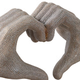 Ceramic Hand Heart Decorative Sculpture - Gold, 5 in.