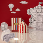Carnival Striped Candle, Ringmaster Red - Plum and Patchouli