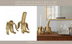 Gold Banana Taper Candle Holders, Set of 2
