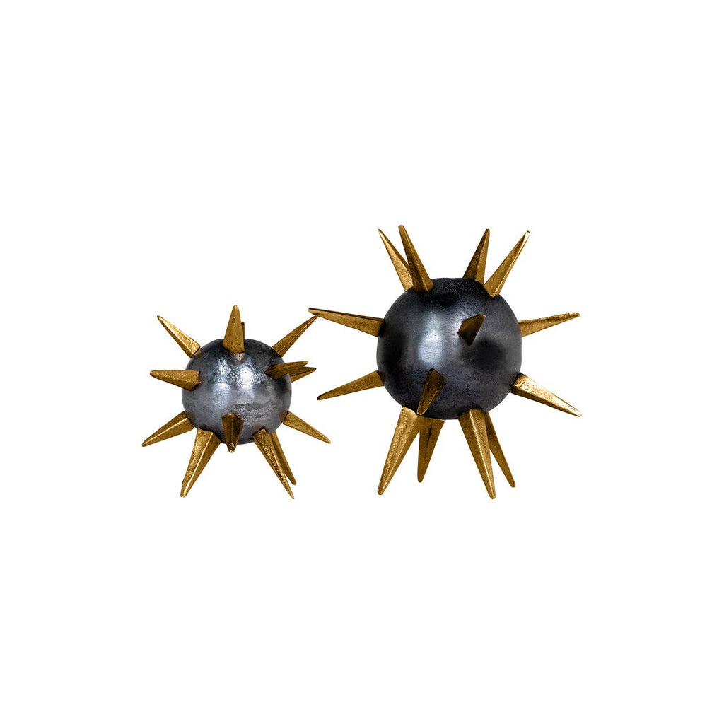 Punk Gray and Gold Taper Candle Holders, Set of 2