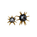 Punk Gray and Gold Taper Candle Holders, Set of 2