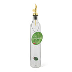 Olive Motif Glass Oil Bottle with Gold Lid