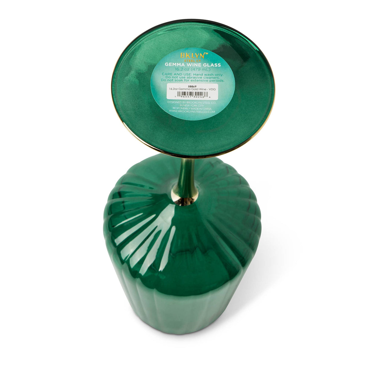 Green & Gold Wine Glass
