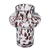 D6x8" Clear Glass Accent Vase with Artistic Amber Spots
