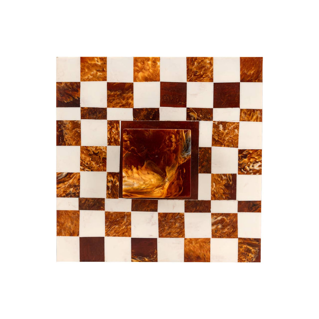 Camiro Brown and White Checkered Box