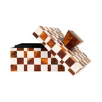Camiro Brown and White Checkered Box