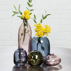 Small Moss Green Glass Bud Vase