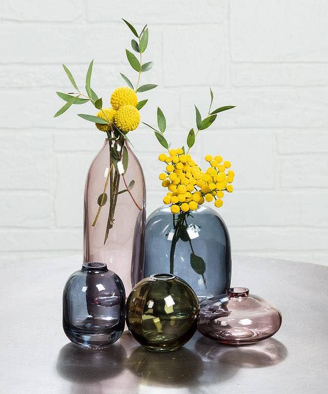 Tall Rose Glass Bud Vase