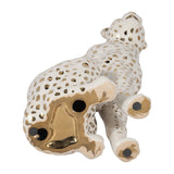 Decorative Figurine - White Ceramic Sitting Leopard,  11 in.