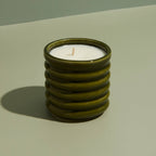 Contemporary Kiln Scalloped Candle, Olive - Elderflower
